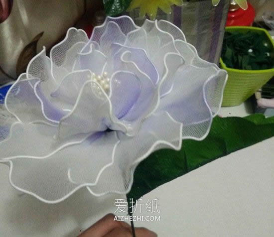 牡丹丝网花制作教程- www.aizhezhi.com