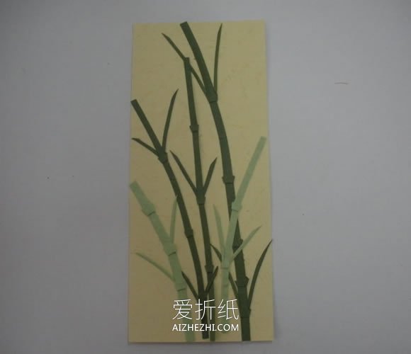 折纸竹子制作漂亮贴画的方法图解- www.aizhezhi.com