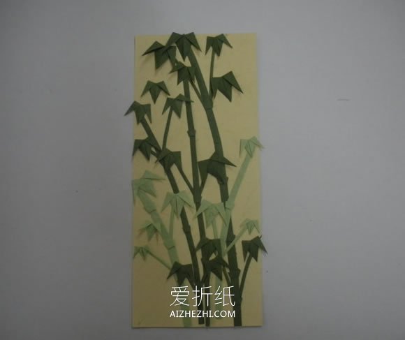 折纸竹子制作漂亮贴画的方法图解- www.aizhezhi.com