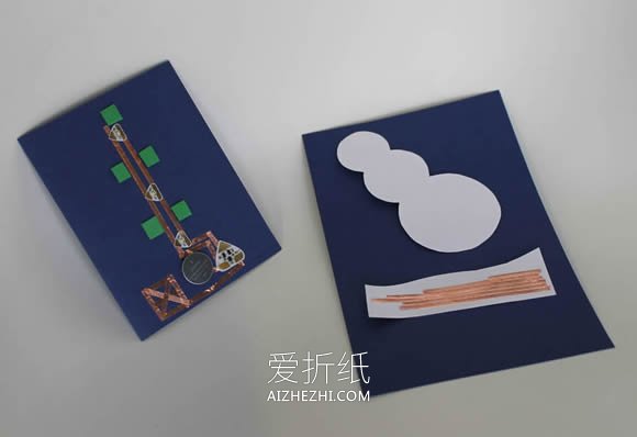 发光雪人贺卡手工制作教程- www.aizhezhi.com