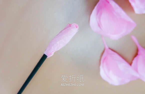 用皱纹纸做奥斯汀玫瑰的方法图解- www.aizhezhi.com