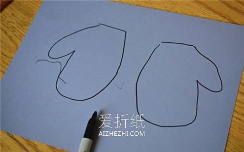 简单保暖手套贴画手工制作- www.aizhezhi.com