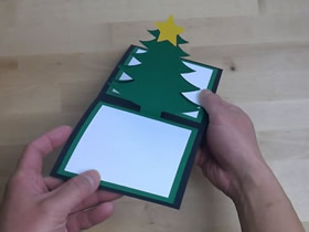 弹出式圣诞树贺卡的制作方法
