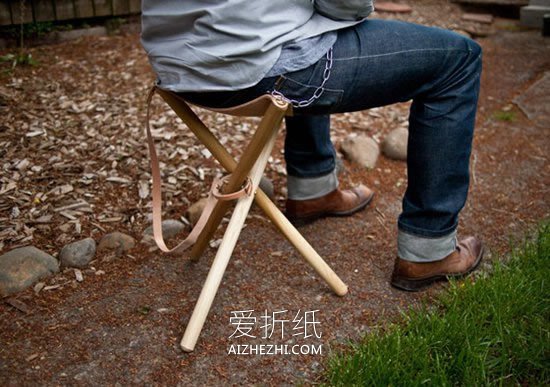 自制方便携带的折叠式三脚架凳子- www.aizhezhi.com