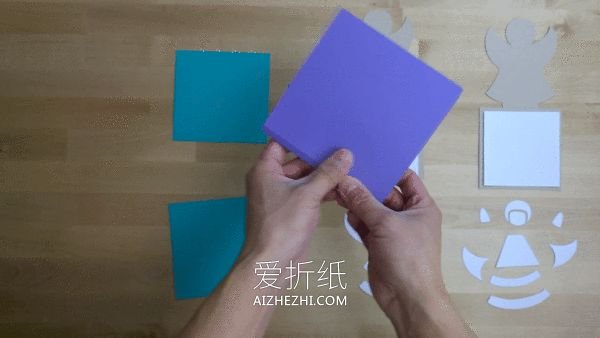 圣诞节弹出天使贺卡的制作方法- www.aizhezhi.com