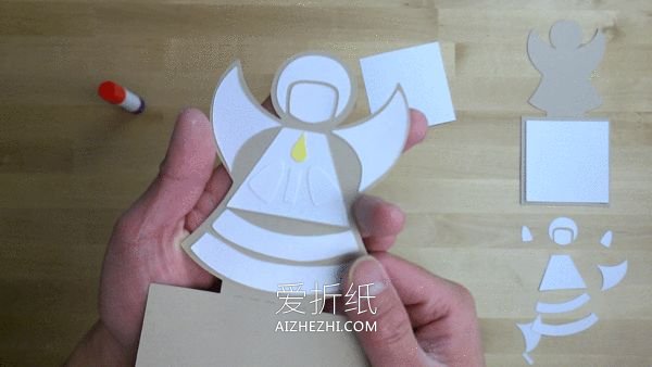圣诞节弹出天使贺卡的制作方法- www.aizhezhi.com