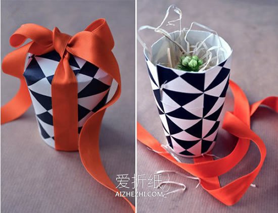 用纸杯做礼物包装盒的方法- www.aizhezhi.com