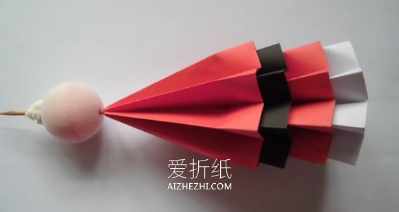 复杂立体圣诞老人的折法图解- www.aizhezhi.com