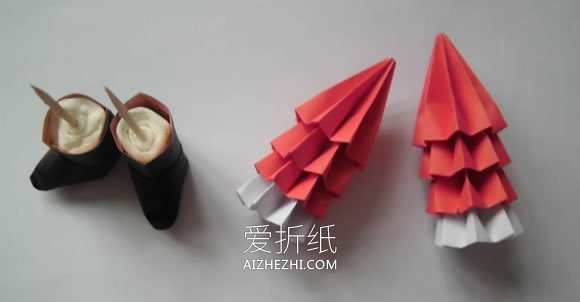 复杂立体圣诞老人的折法图解- www.aizhezhi.com