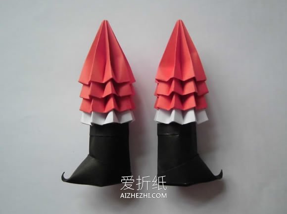 复杂立体圣诞老人的折法图解- www.aizhezhi.com