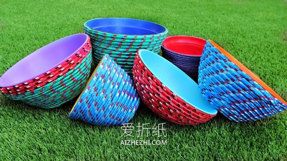 简单绳碗的手工制作方法- www.aizhezhi.com