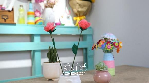 泡沫纸玫瑰花的手工制作方法- www.aizhezhi.com