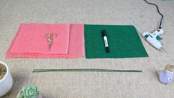 泡沫纸玫瑰花的手工制作方法- www.aizhezhi.com