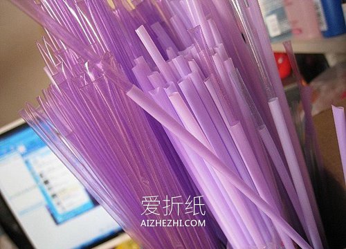 用吸管做玫瑰花的方法图解- www.aizhezhi.com