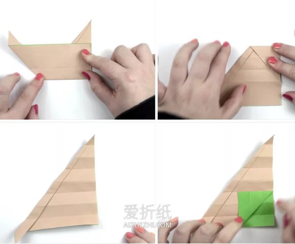 简单叶子折纸方法图解- www.aizhezhi.com