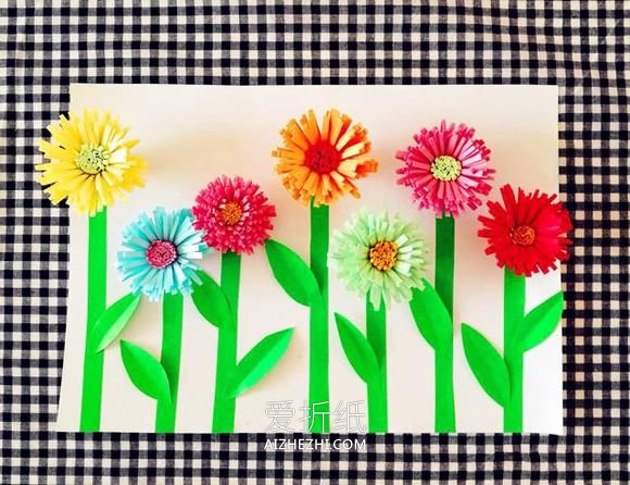 简单立体花朵贴画的制作方法- www.aizhezhi.com