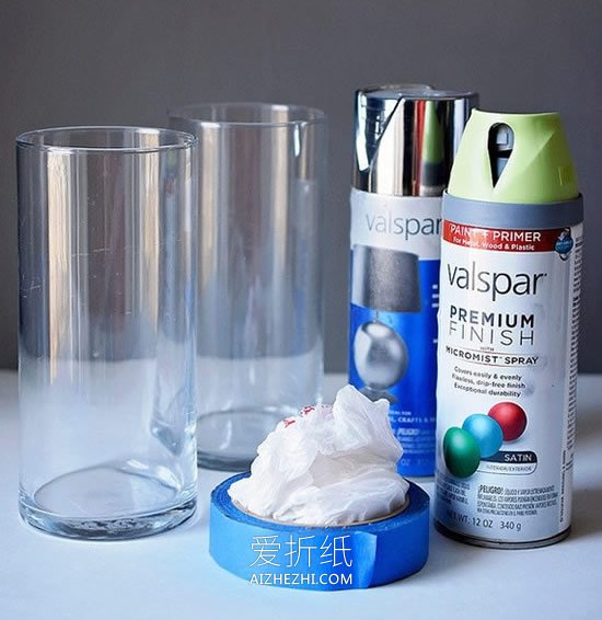 用喷漆改造透明玻璃花瓶的方法- www.aizhezhi.com