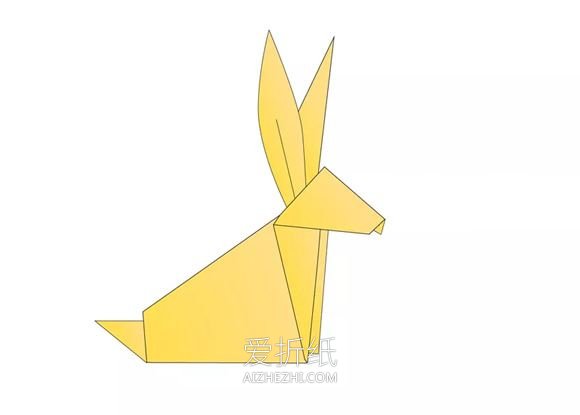 简单纸兔子的折法图解- www.aizhezhi.com