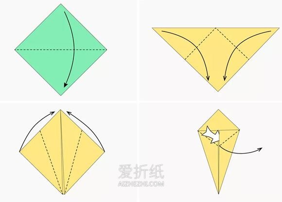 简单纸兔子的折法图解- www.aizhezhi.com