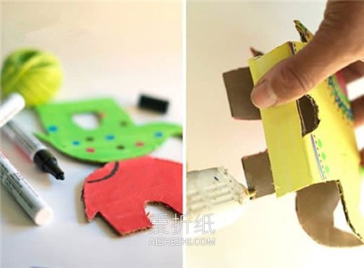 用硬纸板做大象玩具车的方法- www.aizhezhi.com