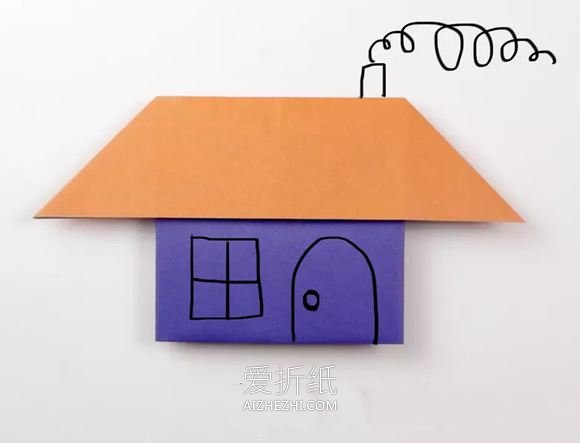 简单小屋的折法图解- www.aizhezhi.com