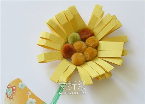 简单向日葵卡片的制作方法- www.aizhezhi.com