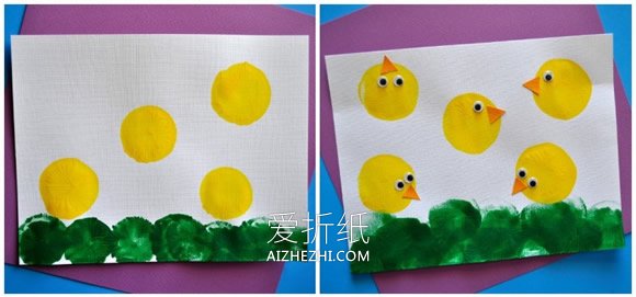 气球印画可爱小鸡的方法- www.aizhezhi.com
