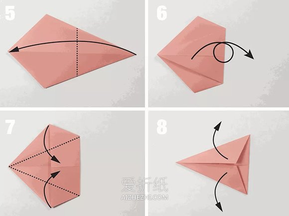 简单小鱼的折纸教程- www.aizhezhi.com