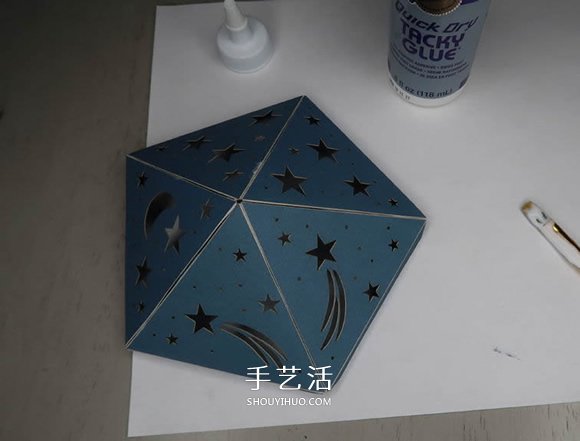 自制二十面体星光投影灯的方法教程- www.aizhezhi.com