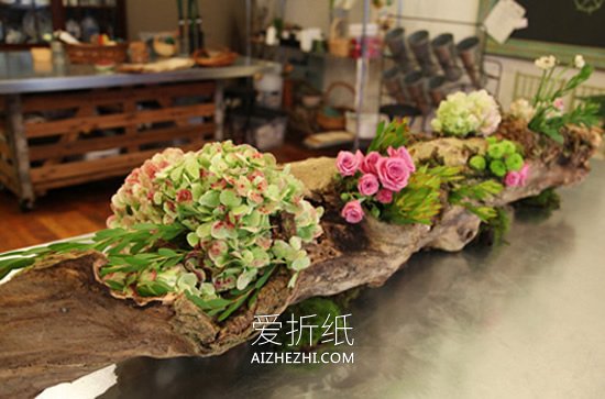 用枯木做插花花瓶的方法- www.aizhezhi.com