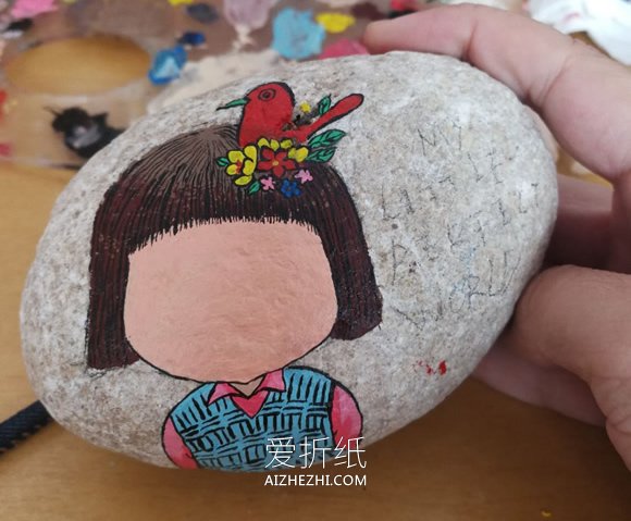 怎么做人物石头画的详细图解步骤- www.aizhezhi.com