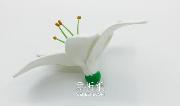 怎么用粘土做百合花的方法图解- www.aizhezhi.com