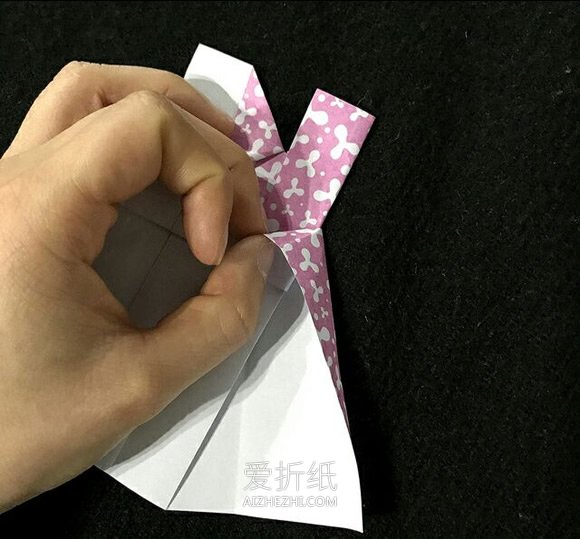 怎么折纸花裙子的折法图解- www.aizhezhi.com