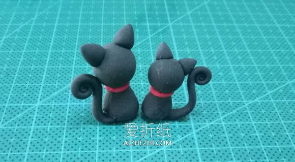 怎么简单做粘土小黑猫的方法图解- www.aizhezhi.com