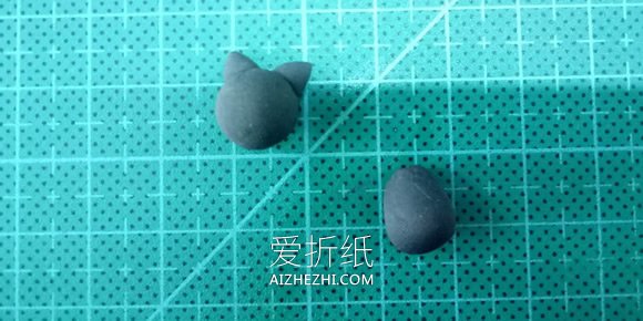 怎么简单做粘土小黑猫的方法图解- www.aizhezhi.com