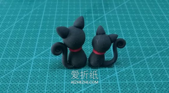 怎么简单做粘土小黑猫的方法图解- www.aizhezhi.com
