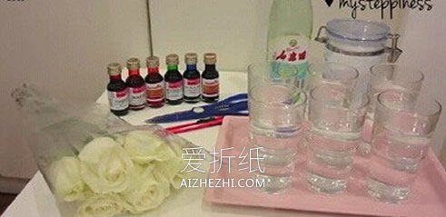 怎么利用虹吸作用做彩虹玫瑰花的方法- www.aizhezhi.com