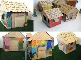 怎么用废纸箱做娃娃屋的方法教程