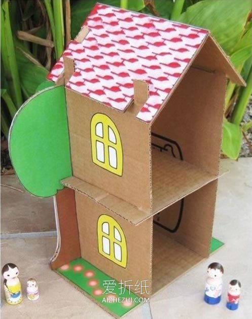 怎么用废纸箱做娃娃屋的方法教程- www.aizhezhi.com