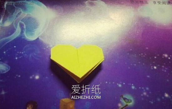 怎么折纸爱心书签的折法图解步骤- www.aizhezhi.com