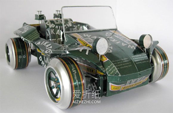 怎么用易拉罐做老式汽车模型的作品图片- www.aizhezhi.com