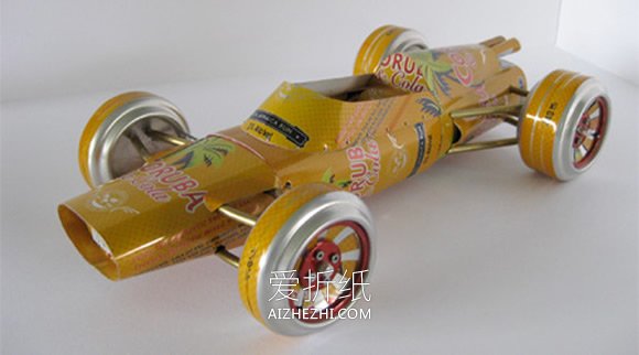 怎么用易拉罐做老式汽车模型的作品图片- www.aizhezhi.com