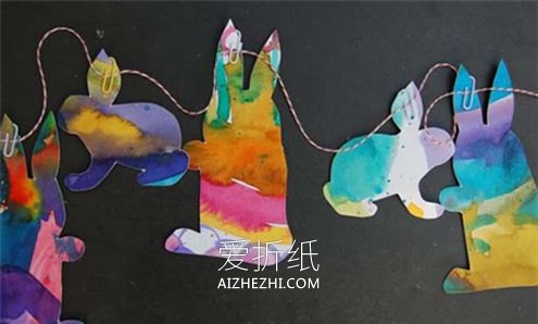 怎么做复活节水彩兔子装饰的方法教程- www.aizhezhi.com