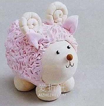 怎么用超轻粘土做可爱小绵羊的方法教程- www.aizhezhi.com