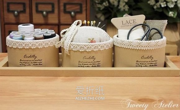 怎么用胶带芯做小清新收纳盒的方法图解- www.aizhezhi.com