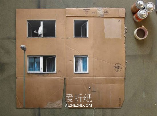怎么用瓦楞纸板做逼真平面建筑物的创意图片- www.aizhezhi.com