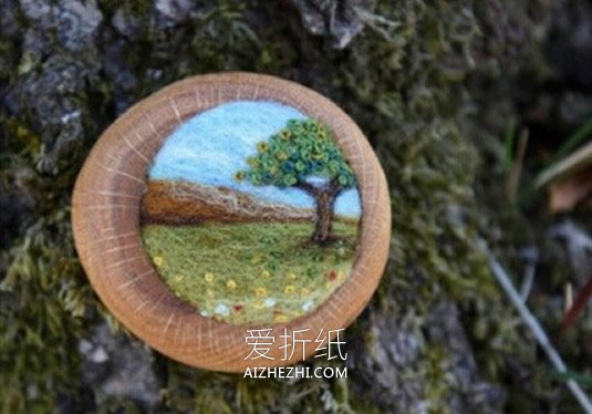 怎么做方寸之间的羊毛毡风景画的作品图片- www.aizhezhi.com