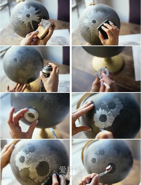 怎么用旧地球仪改造漂亮月球仪装饰品的方法- www.aizhezhi.com