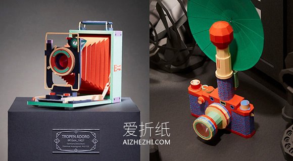 怎么用卡纸做精美纸模型相机的作品图片- www.aizhezhi.com