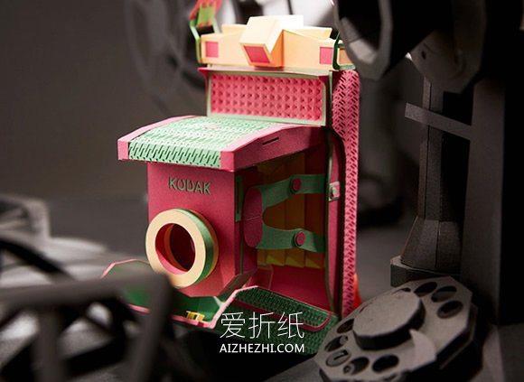 怎么用卡纸做精美纸模型相机的作品图片- www.aizhezhi.com
